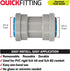 QuickFitting 3/4 inch Conduit Coupling | Push Install PVC Electrical Conduit Fitting | for Rigid Sch 40 and Sch 80 PVC Conduit | 10-Pack Liquid Tight Conduit Connectors by QUICK FITTING