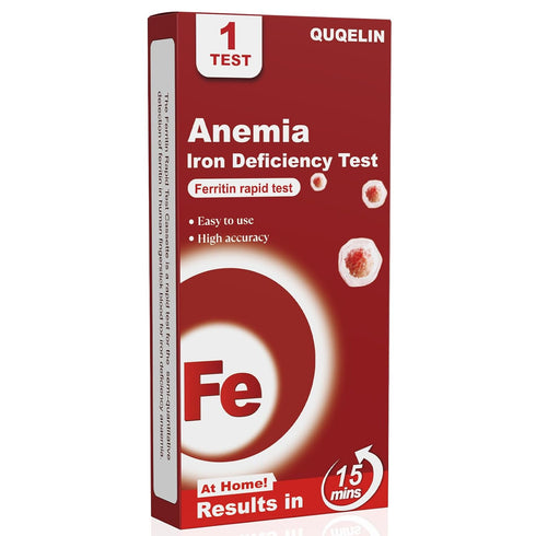 QUQELIN Iron Deficiency Test Kits: 1 Packs Iron Level Test Result in 15