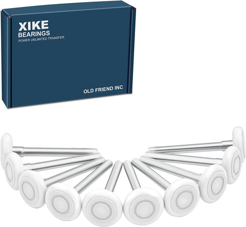 XiKe 10 Pcs 2" Nylon Garage Door Roller with 4" Stem, MAX Quiet and Durable Types with Bearings