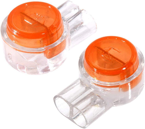 200 Pack UY Wire Connector, Waterproof Clear Button Telephone Wire Connectors, UY Butt Splice Connector Network Cable