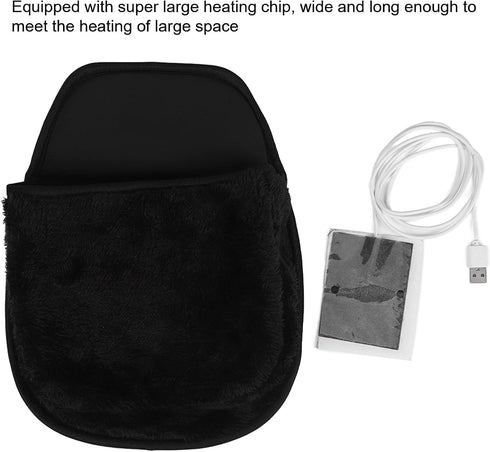 ZJchao Heated Pad, Hand Warmer Pad USB Heated Computer Mousepad for Men Women Desk Accessories (Black)