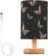 ALAZA Bedside Table Lamp for Bedroom Colorful Butterfly Nightstand LED Light Lamps