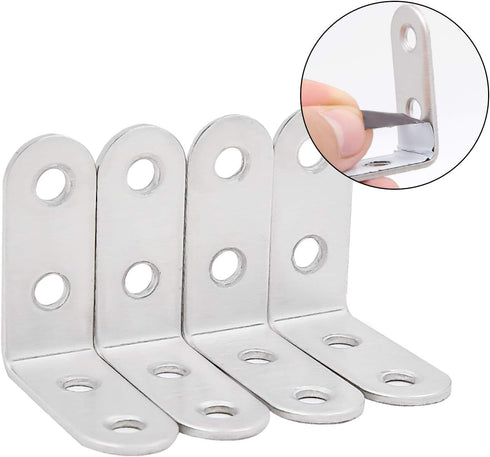 50 Packs 40 40 16 mm 1.57x1.57x0.63 Inch KINJOEK x x Heavy Duty L Bracket Corner Brace Shelf Stainless Steel Joint