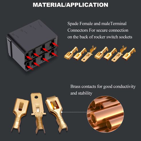 Twidec 150PCS 6.3mm Male Female Spade Connector, Quick Splice Crimp Terminals for Electrical Wiring