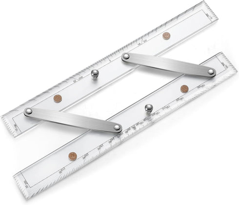 Saysurey Parallel Ruler Marine Navigation Tool with Clear Scales Parallel Ruler with Brushed