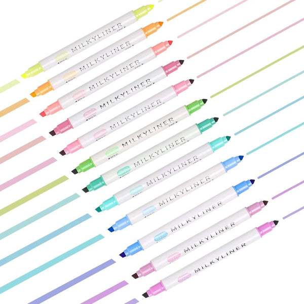 Highlighters Assorted Colors, 12 Pack Dual Tip Aesthetic Markers, No Bleed for Bible and Journaling