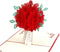 Valentines Day Card for Her - 3D Rose Bouquet Pop Up Card with Envelope, Gift for Him (Pack of 1)