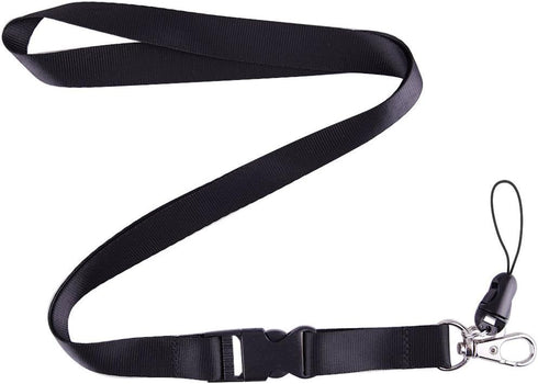 YOUOWO 5 Pack Nylon Neck Lanyards with Detachable Buckle, Breakaway Strap for ID Badge, Key, Phones, USB, Black, Blue,