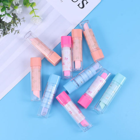 Operitacx Lipstick Eraser, 10pcs Cute Kids Stationery Novelty Erasers for Fun