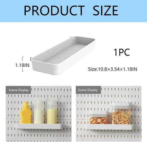 Pegboard Accessories - Combination Wall Pegboard Trays for Books, Wallets, Coins, Mini Toys, DIY Storage