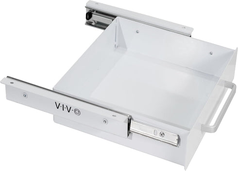 VIVO 13 Inch Under Desk Mounted Sliding Pull-out Drawer, Storage Organizer for Office Desk, Sit Stand Workstation, White