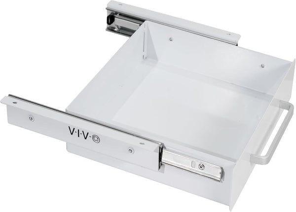 VIVO 13 Inch Under Desk Mounted Sliding Pull-out Drawer, Storage Organizer for Office Desk, Sit Stand Workstation, White