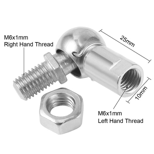 uxcell CS10 Rod End Ball Bearing with Stud, 2pcs Left-Hand Female and Right-Hand Male Thread M6x1.0