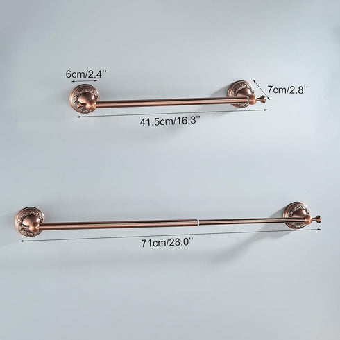 15.5 27.5 Inch Red Copper Towel Bar, Adjustable to Bath Towel Rack for Bathroom Towel Holder, Wall Mounted Black