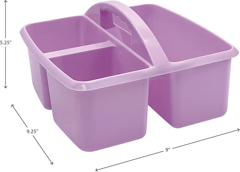 Teacher Created Resource Lavender Portable Plastic Storage Caddy 6-Pack for Classrooms, Kids Room, Office Organization