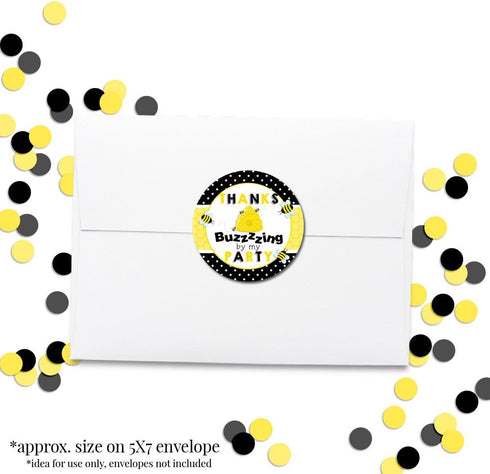 Bumble Bee Birthday Party Thank You Sticker Labels - 40 2" Party Circle Stickers by AmandaCreation for Party Favors,