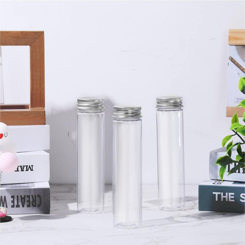 40 Pcs 110ml Clear Test Tubes with Lids - Plastic Candy Tube for Science Party and Storage