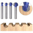 4pcs 1/4 Inch Wolfride Core Box Router Bit Shank Round Nose Cove Box Router Bits