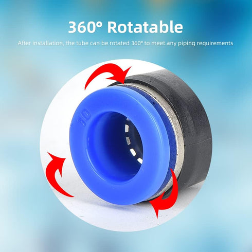60Pcs Quick Connect Air Hose Fittings, Pneumatic Push-to-Connect Fittings Kit for Various OD Tubes