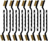 15 Pcs Mini Brass Wire Brush Set for Cleaning, Welding Slag Rust, Curved Handle Brushes