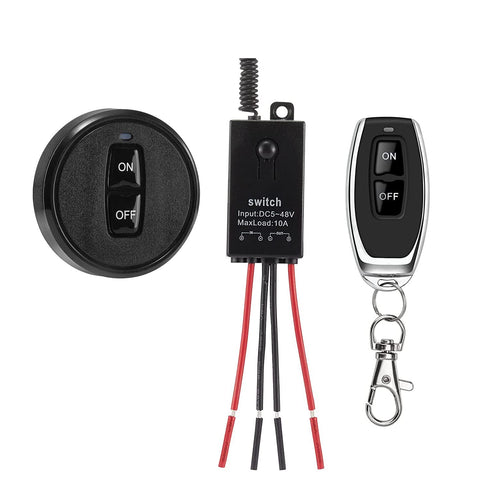Mini Wireless Switch,5V/12V/48V/10A Relay Remote Switch for Lights,328FT Long Range for Ceiling