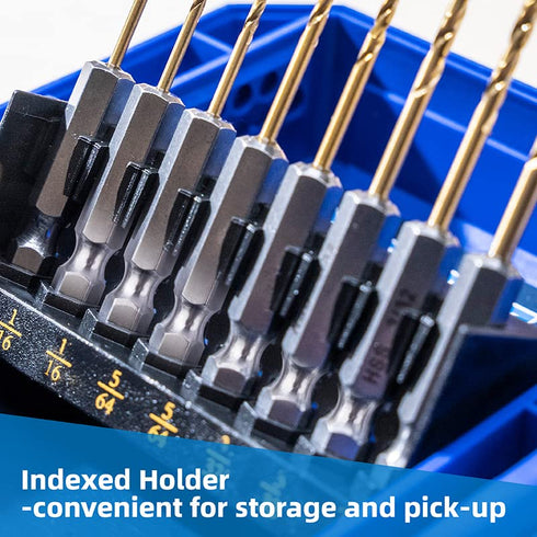 22 Set Set HIGHFIRE Pieces Hex Shank Drill Bit for Impact Driver, HSS Twist Titanium Drill Bits for Metal, Hex Drive