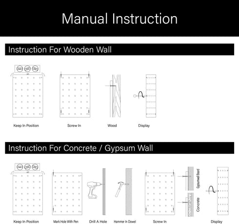 Wood Pegboard Combination Wall Organizer Kit, 2 Pieces Display Pegboard Panel Kits with 15 Accessories for Office,
