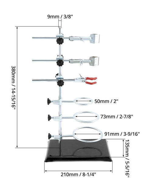 QWORK Laboratory Grade Metalware Set, Lab Support Stand with Iron Clamp Holder, Flask Clamp, and Condenser Stand