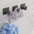 Bath Towel Hooks, 6 Pack Self Adhesive Square Coat Hooks, Heavy Duty Stainless Steel Wall Hooks for Bathroom