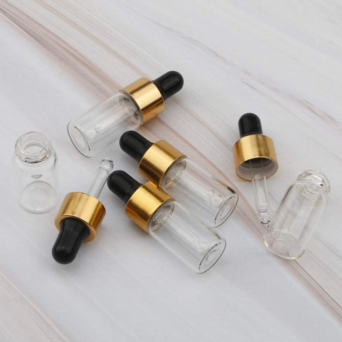 3ML Mini Clear Glass Essential Oil Dropper Bottles, Multi-function Empty Eye Dropper Bottle, 30 Pack
