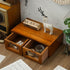 LIFKOME Wood Desk Organizer with 2 Drawers, Bamboo Storage Box for Coffee