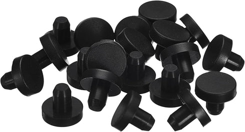 uxcell 20 Pieces Black Rubber Stopper, J6 Waterproof Plug for 5.5-6mm/0.22-0.24" Hole