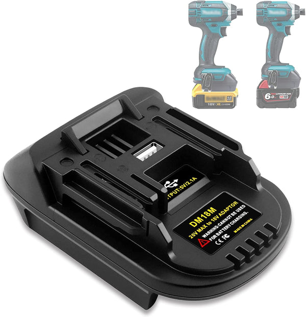 DM18M Converter for Dewalt & Milwaukee to Makita Battery Adapter, Fit Dewalt 18v-20v & Milwaukee 18v M18 Lithium