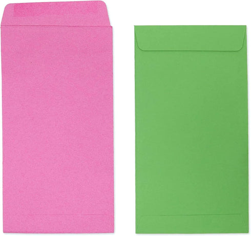 Okuna Outpost 100 Pack Colorful Money Envelopes for Cash, Payroll, Money Saving, Coins, Currency, 100GSM (4 x 7 In)