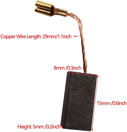 30Pcs Electric Motor Carbon Brushes Replacement Tool Set, b-100 5x8x15mm Self-Stop Graphite Carbon Brush