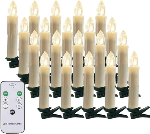 xunhuimemory 20 PCS Flameless LED Window Candles with Remote Controls and Timers, Christmas