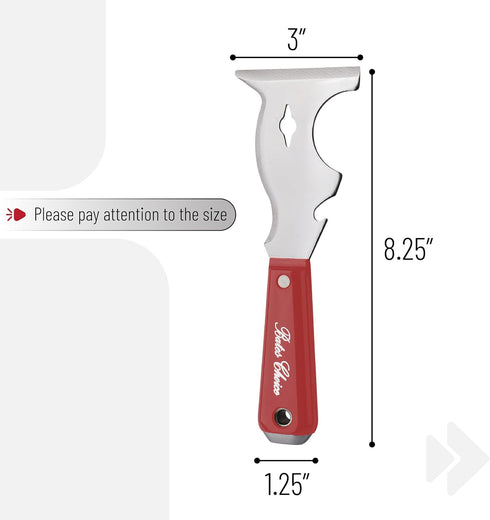 Bates- Paint Scraper, 10 in 1 Painters Tool, Red Paint Scrapers for Wood, Painters Tool, Painters Knife, Paint Scraper for Painting, Putty Knife, Metal Scraper, Spackle Knife Scraper by Bates Choice