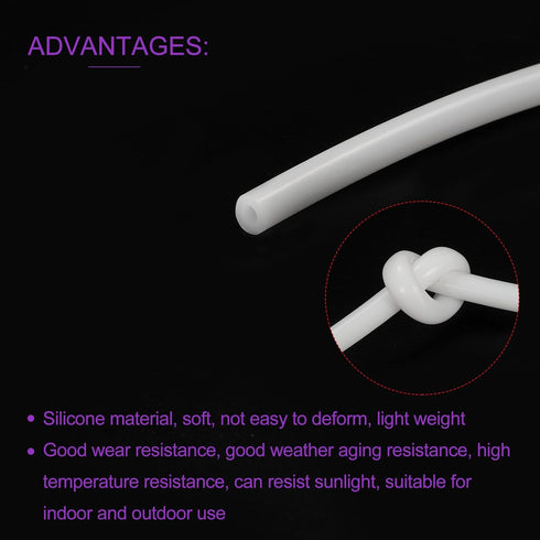 DMiotech 2mm ID 4mm OD 3.3 Feet Translucent Silicone Tube, Industrial Silicone Tubing for Water Air Pump