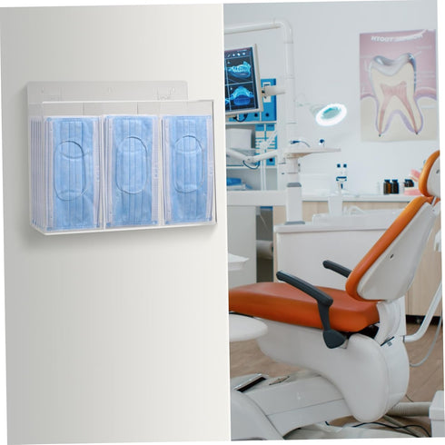 GARVALON Wall Mounted Acrylic Glove Holder and Mask Storage Box Compartment Dispenser for Gloves and Masks Organization
