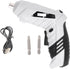 Electric Screwdriver Set - Cordless Handheld Power Screwdriver with 2Pcs Bits, USB Rechargeable Drill Kit, White