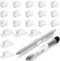 Outus 20 Pieces White Pen Holder Clip, 2 Sizes Adhesive for Desk Paint Brush Wall Computer Car