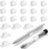 Outus 20 Pieces White Pen Holder Clip, 2 Sizes Adhesive for Desk Paint Brush Wall Computer Car