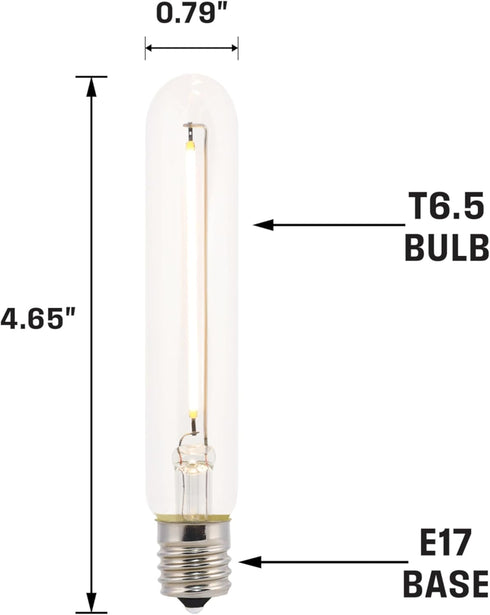 Westinghouse 5194120 3.5 Watt (40 Watt Equivalent) T6.5 Dimmable Clear Filament LED Light Bulb, 6 Pack