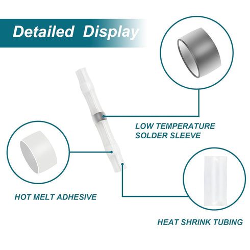 120PCS Waterproof Solder Seal Wire Connectors, Heat Shrink Butt Connectors for 26-24AWG Wire