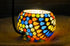 Indibliss Rajasthani Handcrafted Traditional Decorative Mosaic Glass Table Lamp with LED Lights - Multicolour