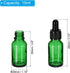 PATIKIL 15ml Glass Dropper Bottle, 2Pcs Leakproof Essential Oils Sample Liquid Perfume Container with Eye Dropper 6 Labels for Storage Home Travel, Green