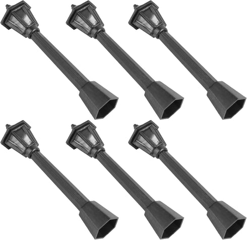 SEWACC Mini Street Light Models, 6pcs Miniature Street Lamp Decorative Pathway Lantern Post for Doll House Micro