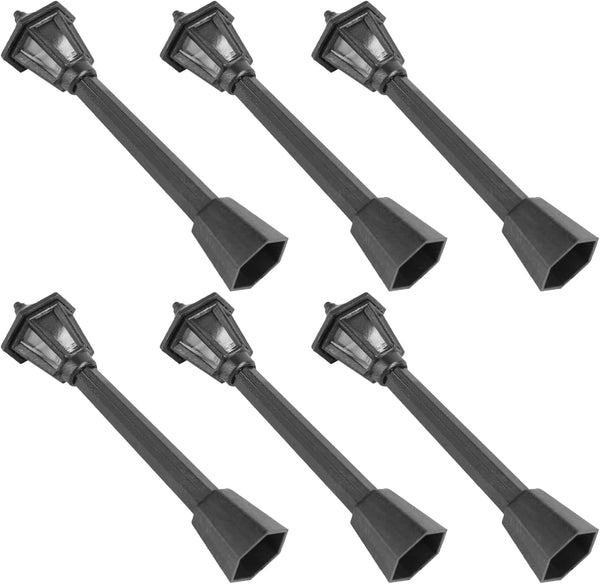 SEWACC Mini Street Light Models, 6pcs Miniature Street Lamp Decorative Pathway Lantern Post for Doll House Micro