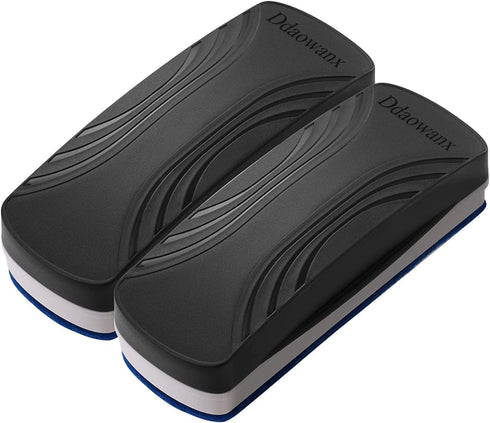 Ddaowanx Magnetic Dry Erase Eraser, Glass Board Eraser, Pack of 2 for School and Office Supplies (Black)