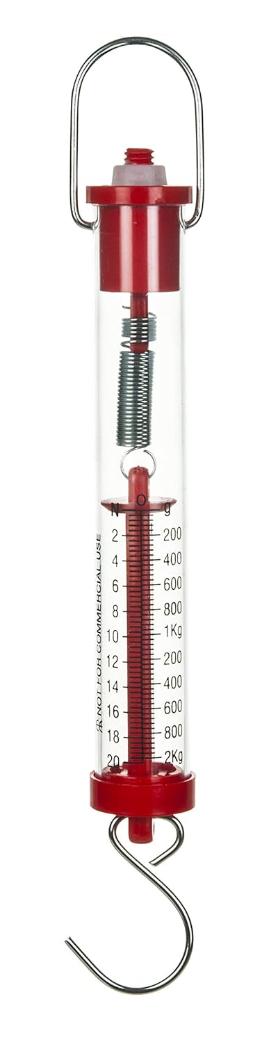 Newton Force Meter Spring Scale - Max Capacity 2000g/20N, Dual Scale Labeled Red Scale (1)